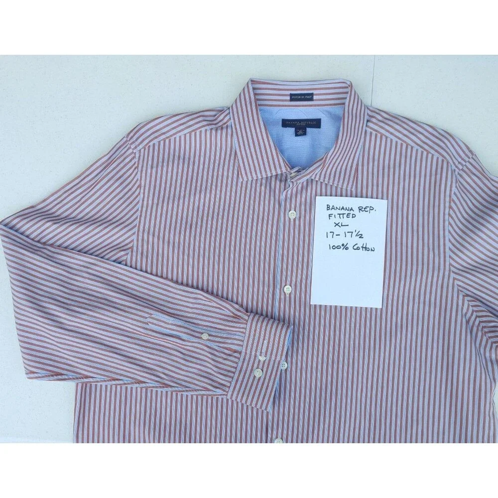 Banana Republic Striped Button Down Shirt Size XL 100% Cotton